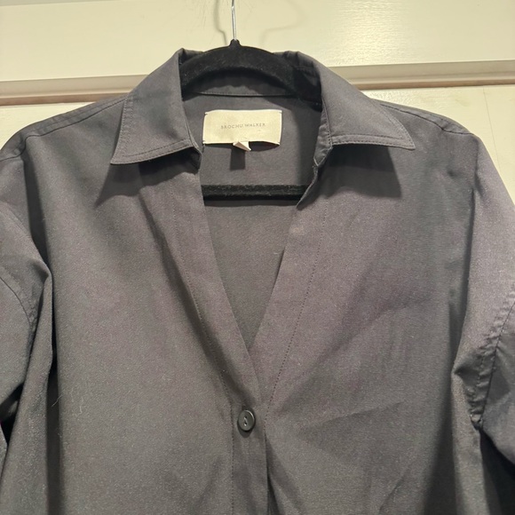 Brochu Walker The Kate Shirt Black Small Minimalist Quiet Luxury Old Money Work - Picture 15 of 16